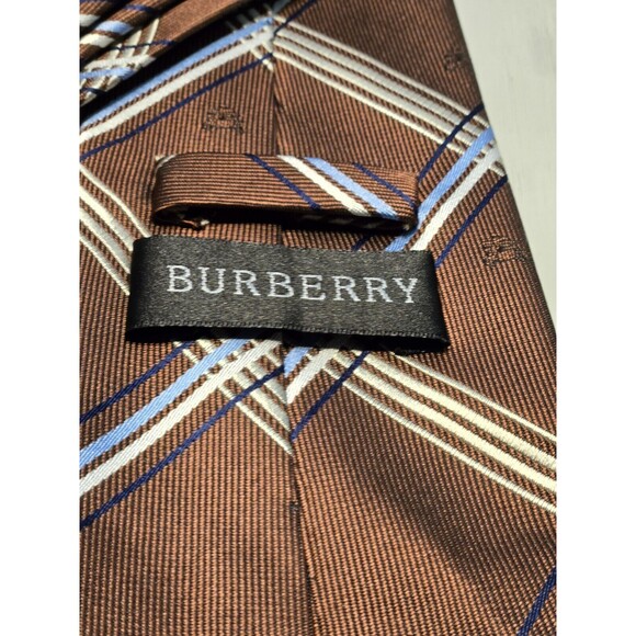Burberry London 100% Italian Silk Textured Stripe Men's Necktie Italy - Picture 9 of 11